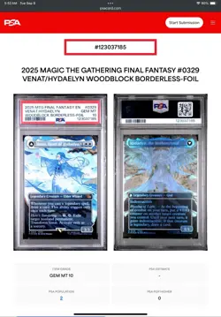 2025 MTG Final Fantasy EN Woodblock Borderless Foil “VENAT/HYDAEL YN”🔥Psa 10 - Image 3