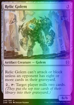 MTG Magic the Gathering Relic Golem (249/493) Zendikar Rising LP FOIL - Image 1