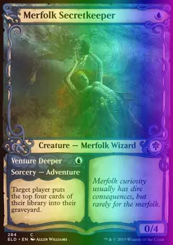 MTG Merfolk Secretkeeper (284/533) Throne of Eldraine LP FOIL - Image 1