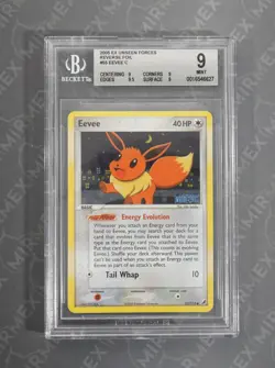 Pokemon BGS 9 Eevee #55 Holo Ex Unseen Forces 2005 English - Image 2