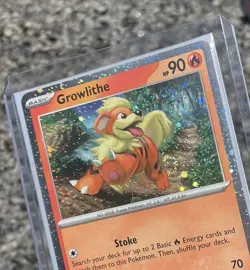 Pokemon Growlithe SVP024 Cosmos Holo Black Star Promo ~ Swirl ~ W/Top Load NM/M - Image 2