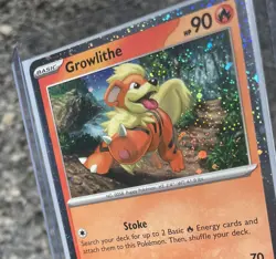 Pokemon Growlithe SVP024 Cosmos Holo Black Star Promo ~ Swirl ~ W/Top Load NM/M - Image 3