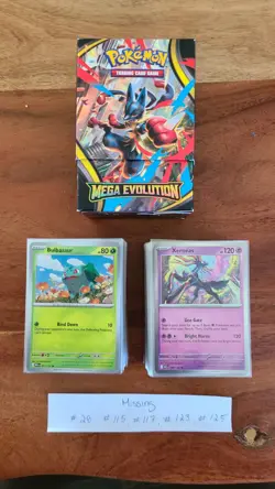 Pokemon TCG Mega Ev Base Set Lot - Near Complete (Missing 5 +DRs+) + Storage Box - Image 1