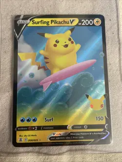 Surfing Pikachu V 008/025 - Pokemon TCG Celebrations (2021) - NM - HOLO - Image 1
