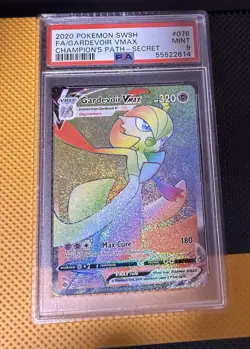 Pokemon TCG Gardevoir VMAX 076 Champions Path Secret Rare 2020 PSA MINT 9 - Image 1
