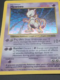 Shadowless Base Set Mewtwo Lp/Mp 10/102 Pokemon TCG Vintage - Image 3