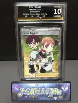 Pokemon Card Gym Trainer 068/72 Trainer Shining Fates GetGraded Pristine 10 - Image 1