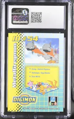 CGC 6 MetalGreymon ID #54 DP 480 Digimon Card Toy Exclusive Promo Bandai - Image 2