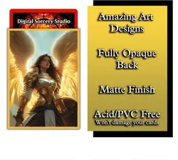 Angel Warrior Card Game Sleeves - 100 Pack - Compatible with MTG - Gold - Image 3