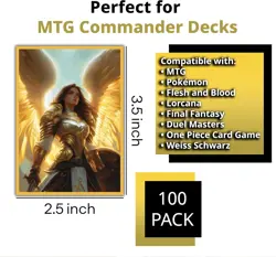 Angel Warrior Card Game Sleeves - 100 Pack - Compatible with MTG - Gold - Image 4