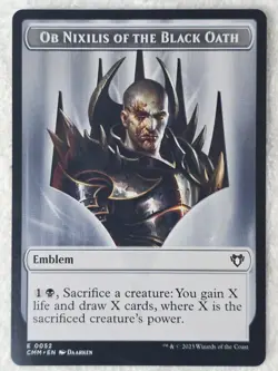 MTG Clue Emblem - Ob Nixilis #40 52 Double-Sided Token Commander Masters T NM - Image 3