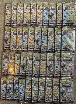 40 Pack LOT of Pokemon TCG S&V Prismatic Evolutions Sealed Booster Packs! NEW - Image 1
