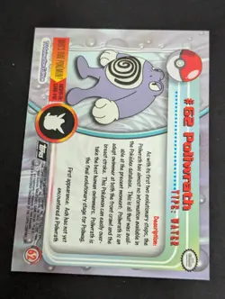 Poliwrath - Pokemon - #62 - Topps - TV Animation Edition Black NM - Image 2