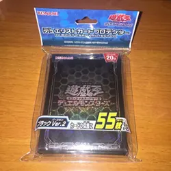 Konami Yugioh 20th ANNIVERSARY Black Ver.2 Sleeve Duelist Card Protector F/S NEW - Image 1