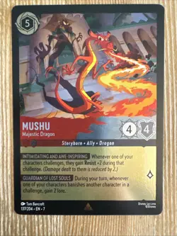 Mushu 137/204 Disney Lorcana Archazia's Island Rare Cold Foil Card NM - Image 1