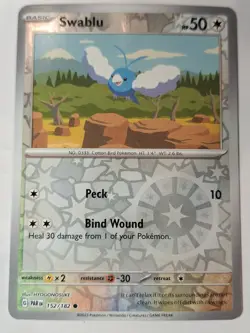 Swablu 152/182 Sv04: Paradox Rift Pokemon Reverse Holo Foil Nice! - Image 1