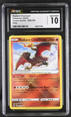 CGC 10 Radiant Charizard 020/159 Holo Crown Zenith Pokemon Card - Image 1