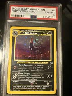 2001 P.M. Neo Revelation Houndoom Holo Card PSA 8 NM-MT Pokemon TCG - Image 1