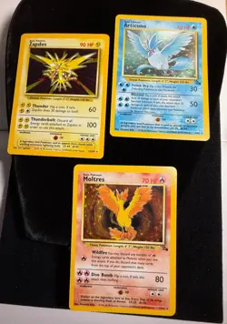 Legendary Birds Pokemon Card Collection Lot Vintage Holos Wotc Fossil Base Set - Image 1