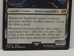 Magic the Gathering Final Fantasy Sephiroth Fabled Soldier Non-Foil Mythic 0115 - Image 3