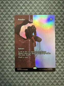 MTG Ponder #0013 Foil Borderless Mythic Marvel Eternal-Legal (MAR) - Image 1