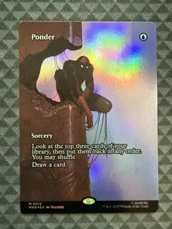 MTG Ponder #0013 Foil Borderless Mythic Marvel Eternal-Legal (MAR) - Image 2