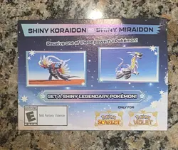 Pokemon Scarlet And Violet Code Shiny Koraidon or Miraidon UNSCRATCHED BRAND NEW - Image 1
