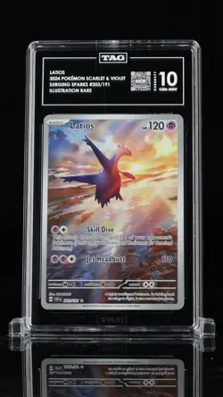 Pokemon TCG Latios 203/191 Surging Sparks Illustration Rare TAG 10 Gem Mint - Image 1