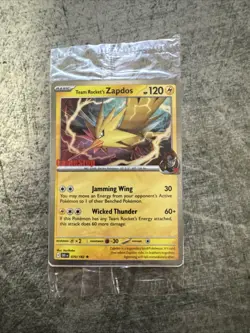 (SEALED) Team Rocket's Zapdos 070/182 Pokemon Destined Rivals GameStop Promo - Image 1