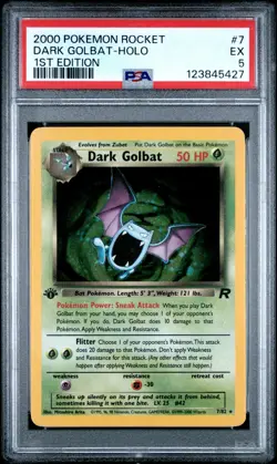DARK GOLBAT (PSA 5) Pokemon Team Rocket 1st Edition Holo 7/82 - Image 1