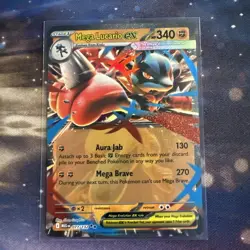 Pokemon TCG Mega Evolution Mega Lucario ex 077/132 English NM - Image 1