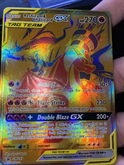 Pokemon Reshiram & Charizard GX Tag Team SM247 Holo Black Star Promo - Image 1