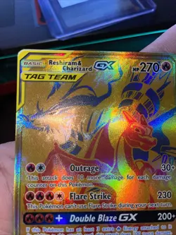 Pokemon Reshiram & Charizard GX Tag Team SM247 Holo Black Star Promo - Image 2
