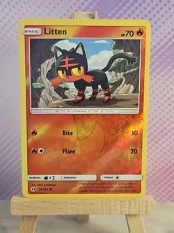 Pokemon TCG: Litten (Reverse Holo) 24/149 - Sun & Moon - NM Condition - Image 1