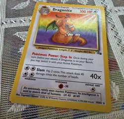 *Australian Print* Pokemon TCG: 1999-2000 Fossil Rare Dragonite. LP- MP - Image 2