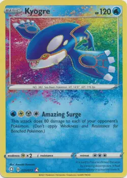 Pokemon TCG Kyogre Shining Fates 021/072 Holo Amazing Rare - Image 1