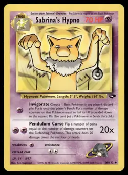 2000 Gym - Challenge Sabrina’s Hypno VTG UNplayed Stage 1/Uncommon #56 WOTC TGC - Image 1