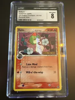 Pokemon Ralts #61 EX Dragon Frontiers Reverse Holo 2006 - CGC 9.5 NM - Image 1