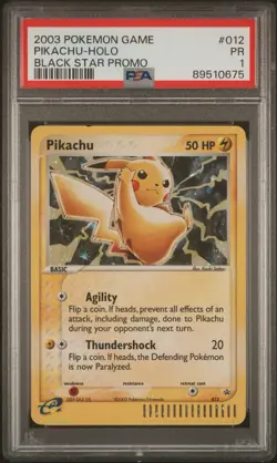 PSA 1 Pikachu 012 Black Star Promo Holo Pokemon 2003 English E Series - Image 1