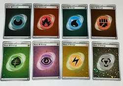 Pokemon: SV: 151 Holo Basic Energy Cosmos - Complete Lot of 8 MINT - Image 1