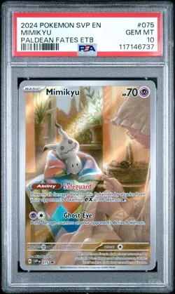 2024 POKEMON SVP EN-SV BLACK STAR PROMO #075 ETB MIMIKYU PSA 10 - Image 1
