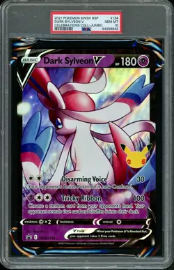 PSA 10 Dark Sylveon V 2021 Pokemon Celebrations JUMBO #SWSH134 Black Star Promo - Image 1