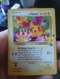 Pokemon Pikachu Holo Black Star Promo Card Birthday Celebrations Mint Pack Fresh - Image 1
