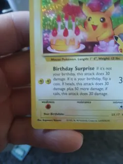 Pokemon Pikachu Holo Black Star Promo Card Birthday Celebrations Mint Pack Fresh - Image 5