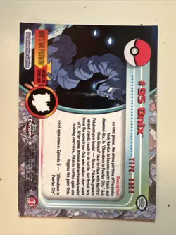 ONIX #95 Topps Chrome HOLO RARE Series 2 Pokemon Card Vintage 1998 - Image 4