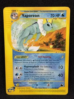 Vaporeon Skyridge Rare Non Holo 33/144 Pokemon Card 2003 LP - Image 3