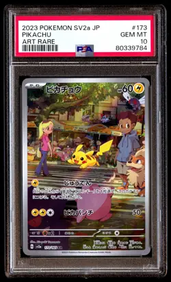 PSA 10 Gem Mint Pikachu 173/165 Pokemon SV2a 151 AR Japanese 2023 Card Graded - Image 1