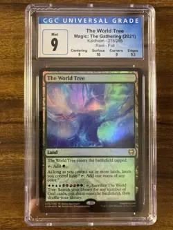 MTG✨THE WORLD TREE FOIL✨Kaldheim CGC QUAD 9’s++ MINT RARE Land 2021 LOW POP ! - Image 1