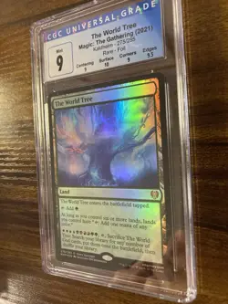 MTG✨THE WORLD TREE FOIL✨Kaldheim CGC QUAD 9’s++ MINT RARE Land 2021 LOW POP ! - Image 4
