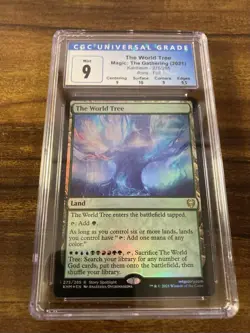MTG✨THE WORLD TREE FOIL✨Kaldheim CGC QUAD 9’s++ MINT RARE Land 2021 LOW POP ! - Image 5